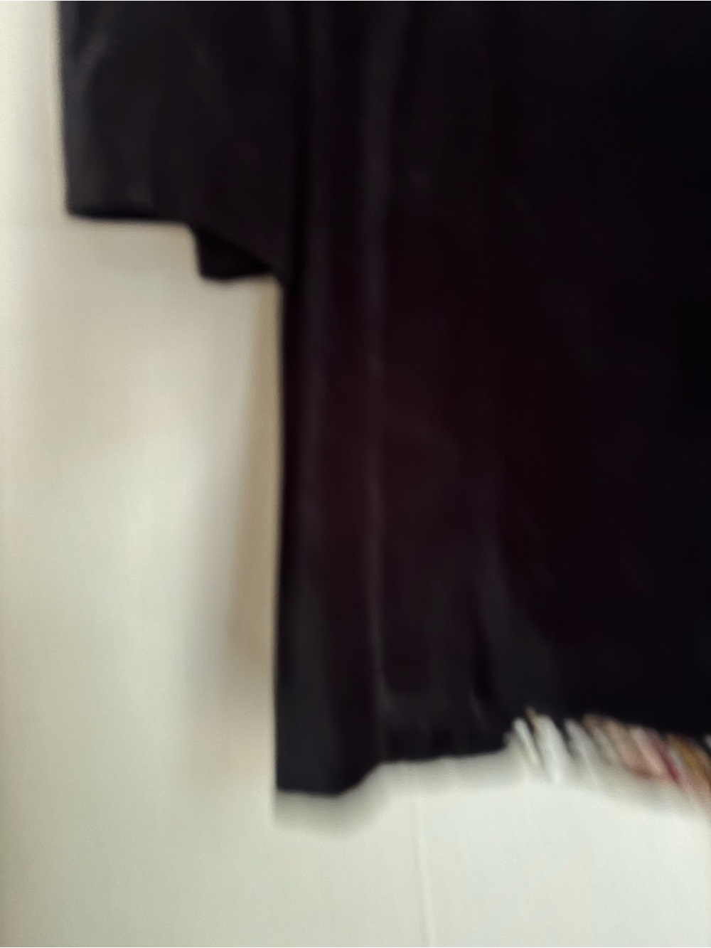 90s Vintage Black Velvet Floral Embroidered Long Coat - Picture 4 of 6